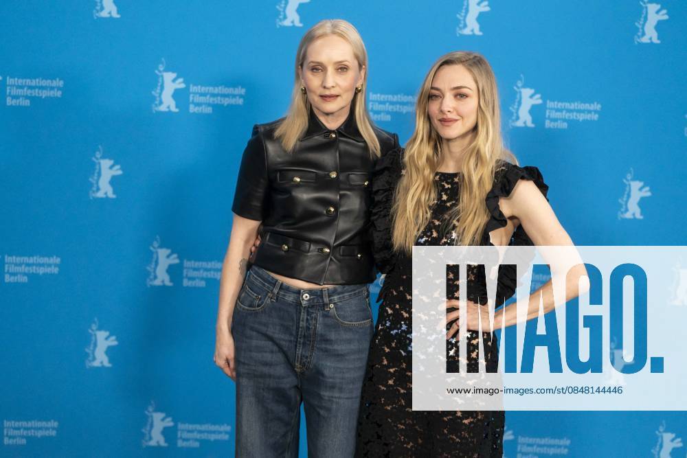 Abb Mona Fastvold and Amanda Michelle Seyfried US actress and singer at the photocall for the movie Teh Testament of Ann Lee at the Berlinale 2026 76 Berlin International Film Festival at the Hotel Grand Hyatt in Berlin on February 19, 2026 Berlin Germany