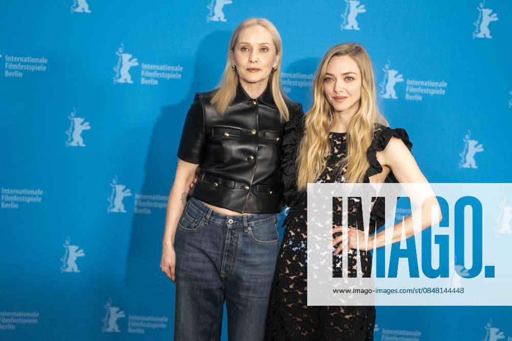 Abb Mona Fastvold and Amanda Michelle Seyfried US actress and singer at the photocall for the movie Teh Testament of Ann Lee at the Berlinale 2026 76 Berlin International Film Festival at the Hotel Grand Hyatt in Berlin on February 19, 2026 Berlin Germany