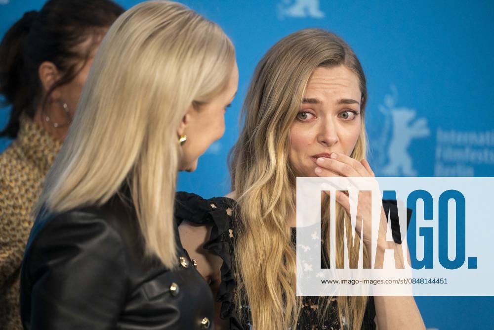 Abb Mona Fastvold and Amanda Michelle Seyfried US actress and singer at the photocall for the movie Teh Testament of Ann Lee at the Berlinale 2026 76 Berlin International Film Festival at the Hotel Grand Hyatt in Berlin on February 19, 2026 Berlin Germany