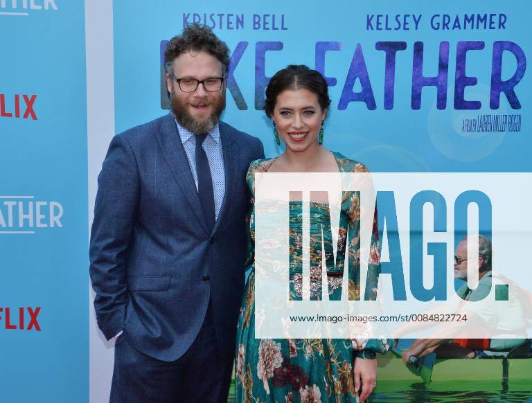 Cast member Seth Rogen and his wife, director Lauren Miller Rogen attend the premiere of the motion picture comedy Like Father at the ArcLight Cinema Dome in the Hollywood section of Los Angeles on July 31, 2018. The storyline follows a workaholic woman who is left at the altar takes her honeymoon trip anyway with her overachieving father who left her mother because he believed his family was holding back his career. LAP2018073112 JIMxRUYMEN