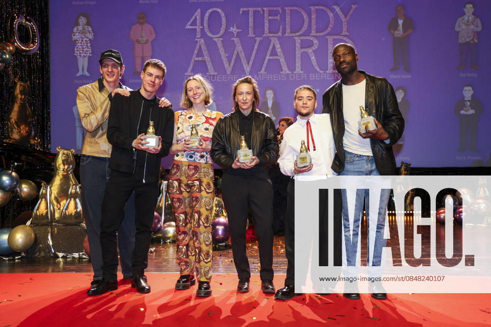 Guest, Kai Stänicke, Brydie OConnor, Celine Sciamma, Ian de la Rosa and Gael Kamilindi at the presentation of the 40 Teddy Award 2026 at the Berlinale 2026 76 Berlin International Film Festival at the Volksbühne Berlin, 20 02 2026 Foto:xB.xDummerx xFuturexImagex teddy_6208
