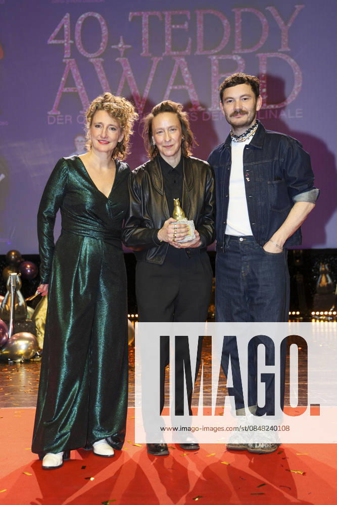 Tricia Tuttle, Celine Sciamma and Michael Stütz at the presentation of the 40 Teddy Award 2026 at the Berlinale 2026 76 Berlin International Film Festival at the Volksbühne Berlin, 20 02 2026 Foto:xB.xDummerx xFuturexImagex teddy_6209