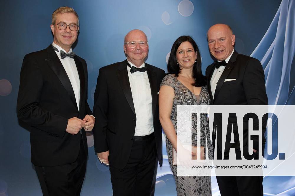 Business Ball 2026 Stefan Evers l r, CDU , Finance Senator, Oliver Voigt, VBKI President, Katharina Günther Wünsch CDU , Education Senator, and Kai Wegner CDU , Governing Mayor, come to the Business Ball 2026 at the