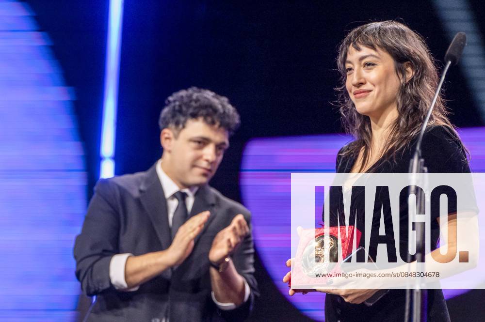 Abb Ameer Fakher Eldin and Marie Rose Osta ¨Golden Bear for Best Short Film in the Berlinale Palast at the Berlinale 2026 Finale Closing Ceremony and Award Ceremony of the 76th Berlin International Film Festival on Saturday 21 02 2026 in Berlin Berlin Germany