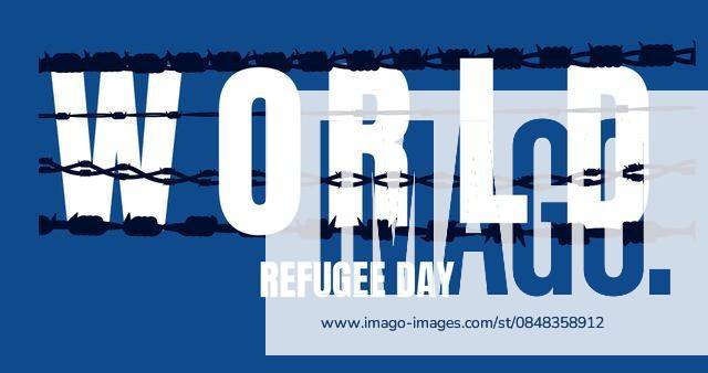 Image of world refugee day over navy blue background, 03.04.2022 06:00:00, 3663332IFE-220428xcreatorid:x148