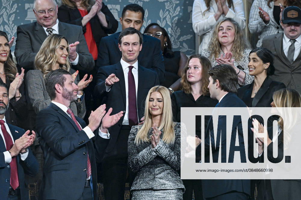 #2 Jared Kushner is recognized as President Donald J. Trump delivers his State of the Union address during a joint session of Congress in the House Chamber at the U.S. Capitol in Washington, DC on Tuesday, February 24, 2026. Dozens of Democrats have boycotted the speech and are attending an alternative rally called the People s State of the Union held on the National Mall. Pool photo by Kenny Holston WAX2026022756 KennyxHolston