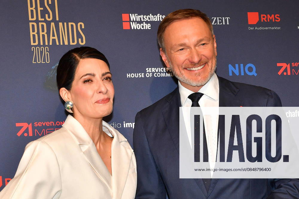 Linda Zervakis and Christian Lindner at the Best Brands Awards gala on 25 February 2026 at the Hotel Bayerischer Hof in Munich Best Brands Awards ceremony 2026 in Munich