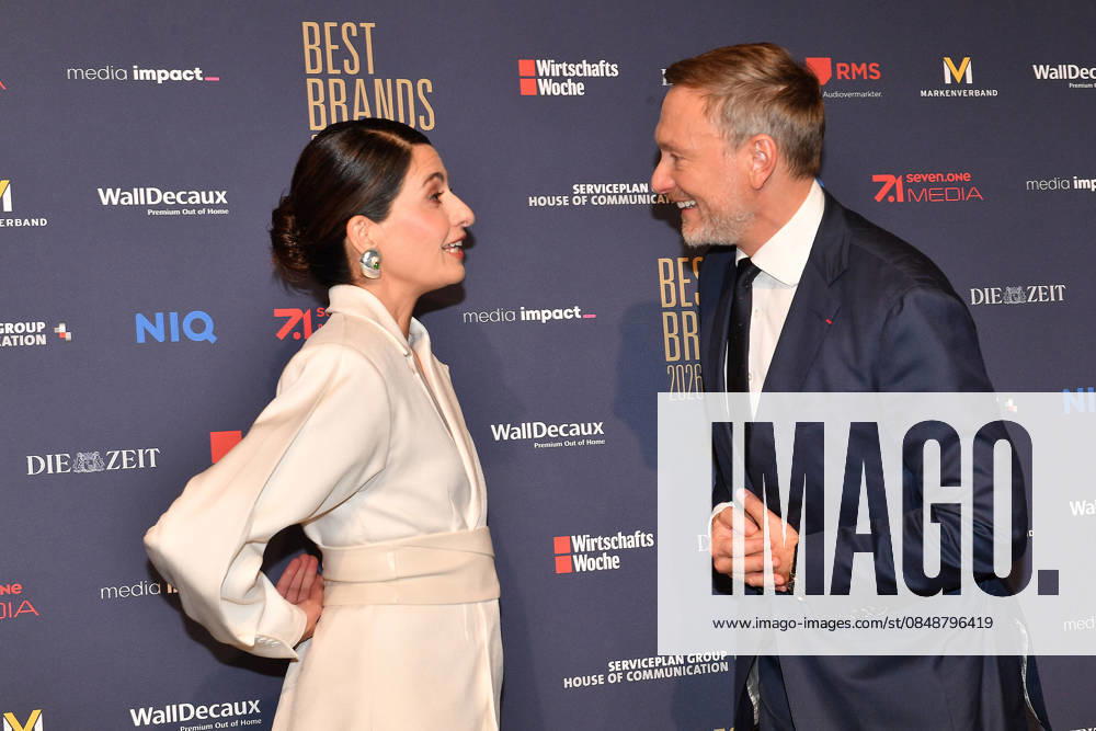 Linda Zervakis and Christian Lindner at the Best Brands Awards gala on 25 February 2026 at the Hotel Bayerischer Hof in Munich Best Brands Awards ceremony 2026 in Munich