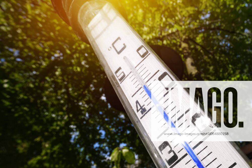 Thermometer in the garden shows 45Ã‚ Â° C in the sun of the summer of summer 2018 ** NUR FUER REDAKTIONELLE ZWECKE ** **