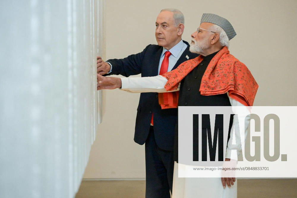 Indian Prime Minister Narendra Modi and Israeli Prime Minister Benjamin Netanyahu visit the Yad Vashem Holocaust Museum in Jerusalem, on the second day of Modiâ€⠢s two day state visit. The two leaders toured the Hall of Names, during which Netanyahu showed Modi the names of his wife Saraâ€⠢s relatives who perished in the Holocaust. Following the tour a memorial ceremony was held, in which the Prime Minister of India laid a wreath and placed a stone to commemorate the victims of the Holocaust. The visit aims to elevate the 1992 established bilateral ties into a more robust Strategic Partnership, with a focus on defense technology, AI, and the operationalization of the India Middle East Europe E - ZUMAi99_ 20260226_zip_i99_002