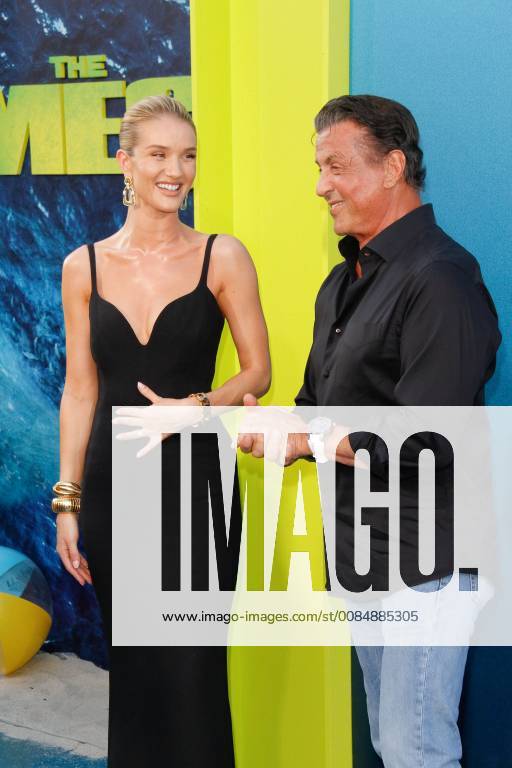 Rosie Huntington-Whiteley, Sylvester Stallone at the Premiere of Warner Bros The Meg held at the TCL Chinese Theatre in Hollywood, CA