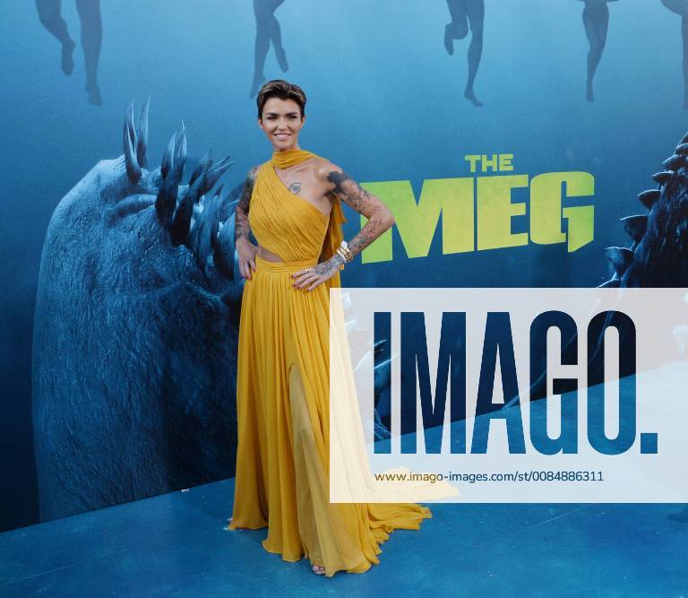 Cast member Ruby Rose attends the premiere of the sci-fi motion picture thriller The Meg at TCL Chinese Theatre in the Hollywood section of Los Angeles on August 6, 2018. Storyline: After escaping an attack by what he claims was a 70-foot shark, Jonas Taylor must confront his fears to save those trapped in a sunken submersible. LAP2018080606 JIMxRUYMEN