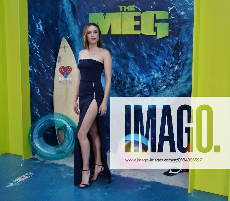 Cast member Jessica McNamee attends the premiere of the sci-fi motion picture thriller The Meg at TCL Chinese Theatre in the Hollywood section of Los Angeles on August 6, 2018. Storyline: After escaping an attack by what he claims was a 70-foot shark, Jonas Taylor must confront his fears to save those trapped in a sunken submersible. LAP2018080633 JIMxRUYMEN