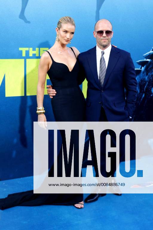 Rosie Huntington Whiteley and Jason Statham at The Meg Film Premiere on 6th Aug 2018 in Hollywood Los Angeles The Meg Film Premiere in Hollywood Los Angeles 2018