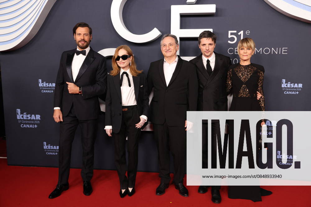 51st Cesar Ceremony - Arrivals JD 2 Laurent Lafitte, Alex Beaupain, Thierry Klifa, Isabelle Huppert and Raphaël Personnaz arrives at the 51st Cesar Film Awards held at l Olympia on February 26, 2026, in Paris, France. Photo by Jerome Domine ABACAPRESS.COM Paris France