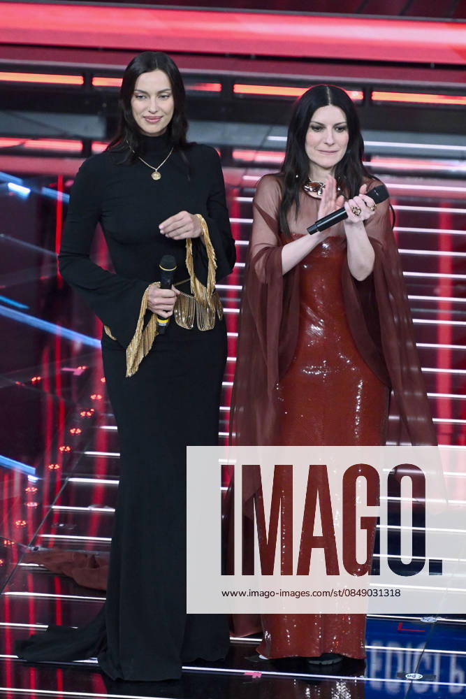 76th Italian Song Festival. Pictured: Laura Pausini, Irina Shayk . Sanremo. Italy 26 Feb 2026 Sanremo Italy - ZUMAa289 20260227_zia_a289_322