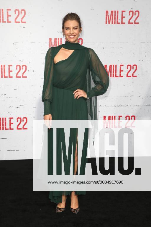 LOS ANGELES, CA - AUGUST 9: Lauren Cohan at the Mile 22 premiere at The Regency Village Theatre in Los Angeles, California on August 9, 2018.