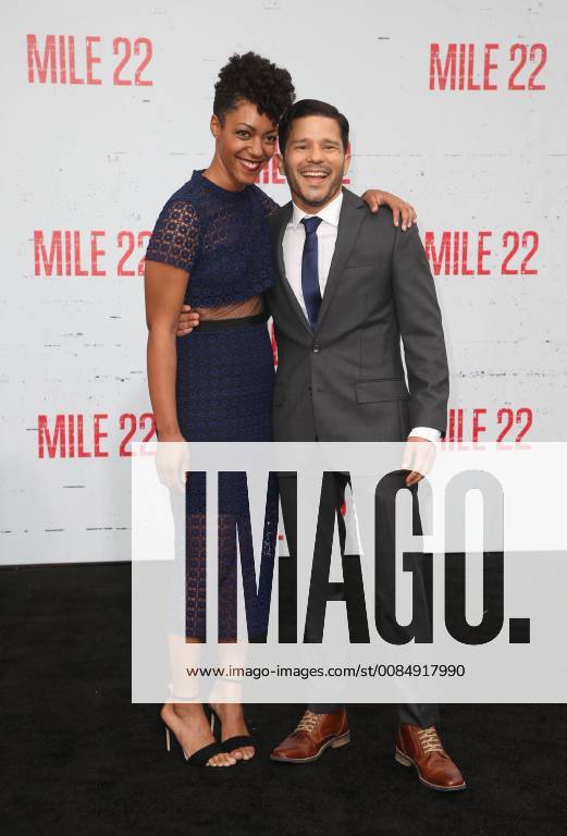 WESTWOOD, CA - AUGUST 9: Nemuna Ceesay, Carlo Alban, at Premiere Of STX Films Mile 22 at The Regency Village Theatre in Westwood, California on August 9, 2018.