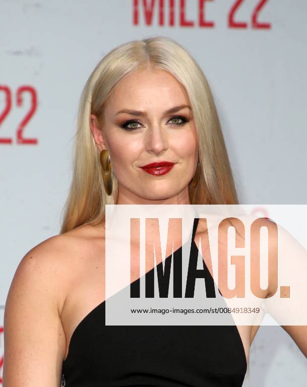 Westwood, California - Lindsey Vonn. Premiere Of STX Films Mile 22 held at The Regency Village Theatre. Photo Credit: Faye Sadou AdMedia 229200 2018-08-09 CA Westwood Etats-Unis