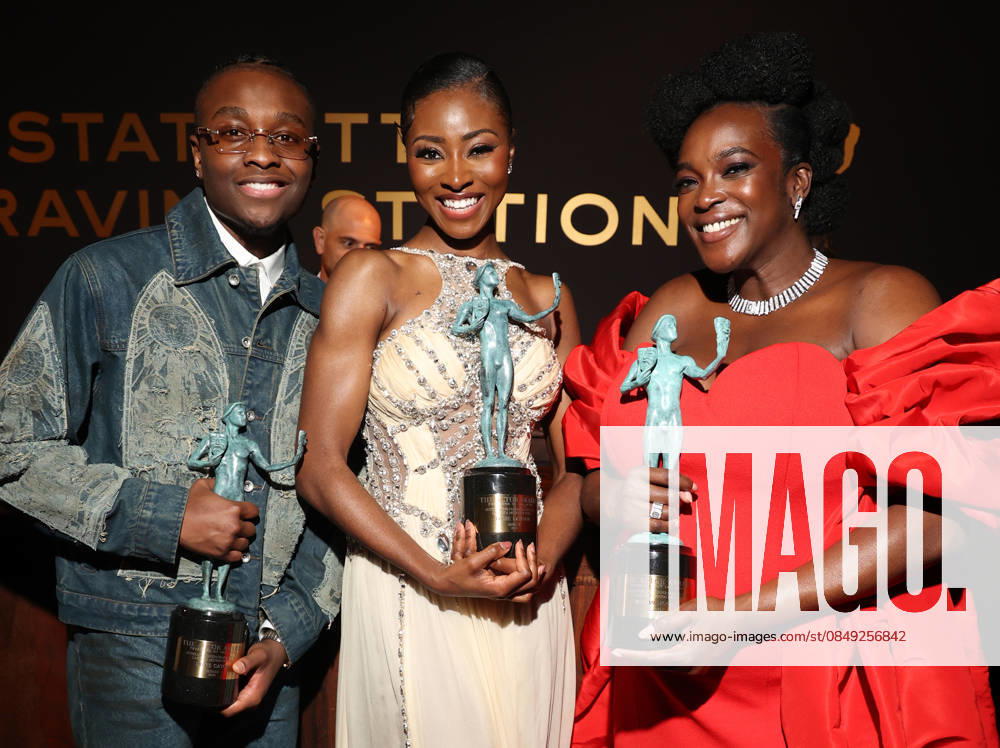 LOS ANGELES, CA - MARCH 1: Miles Caton, Jayme Lawson and Wunmi Mosaku at the 2026 Screen Actors Guild Awards After Party at the Shrine Auditorium in Los Angeles, California on March 1, 2026.