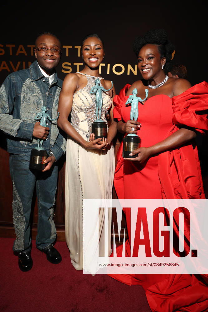 LOS ANGELES, CA - MARCH 1: Miles Caton, Jayme Lawson and Wunmi Mosaku at the 2026 Screen Actors Guild Awards After Party at the Shrine Auditorium in Los Angeles, California on March 1, 2026.