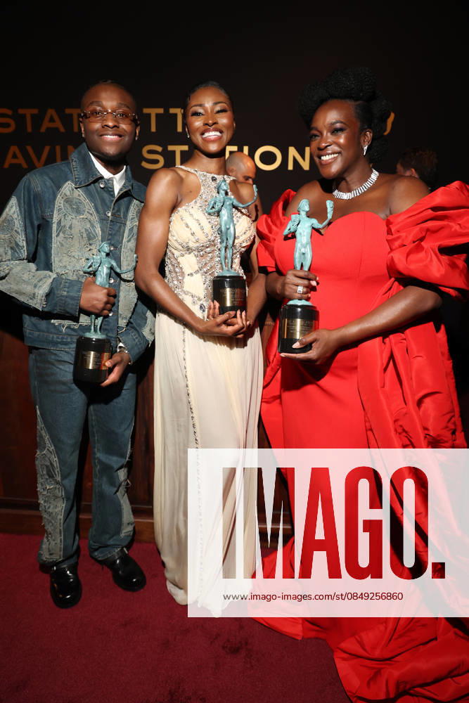 LOS ANGELES, CA - MARCH 1: Miles Caton, Jayme Lawson and Wunmi Mosaku at the 2026 Screen Actors Guild Awards After Party at the Shrine Auditorium in Los Angeles, California on March 1, 2026.