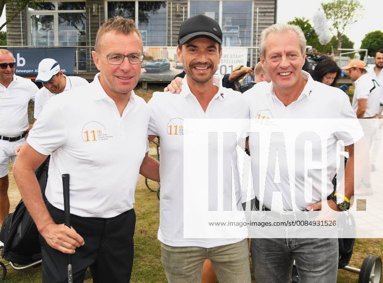 Leipzig 11 Charity Golf Tournament Leipzig Ralf Rangnick Florian Silbereisen and GRK boss and organizer Steffen Göbel