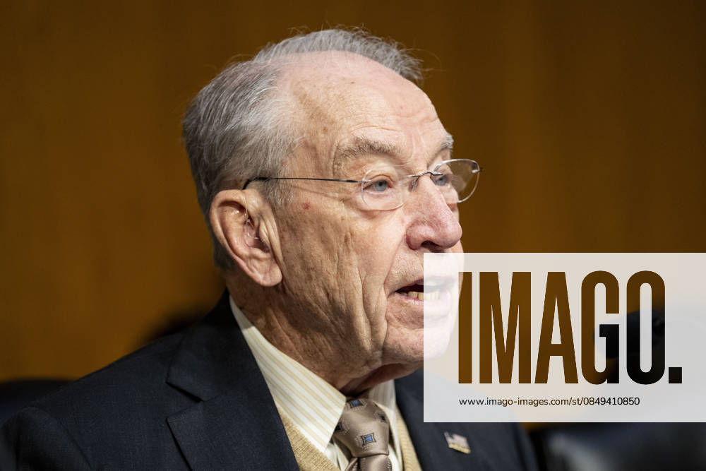 Chair of the Senate Judiciary Committee Chuck Grassley, R-IA, speaks during an Department of Homeland Security oversight hearing with Secretary of the Department of Homeland Security Kristi Noem in the Dirksen Senate Office Building near the U.S. Capitol in Washington, DC on Tuesday, March 3, 2026. The Department of Homeland Security has been shut down for nearly a month as lawmakers have failed to negotiate a budget deal to fund the agency and agree on changes to how immigration officers operate. WAP20260303304 BONNIExCASH