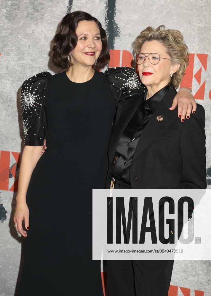 Actor director MAGGIE GYLLENHAAL and actor ANNETTE BENING seen at the arrivals for the New York premiere of The Bride held at The Rose Theater at Jazz at Lincoln Center. New York USA - ZUMAk03_ 20260303_zaf_k03_049