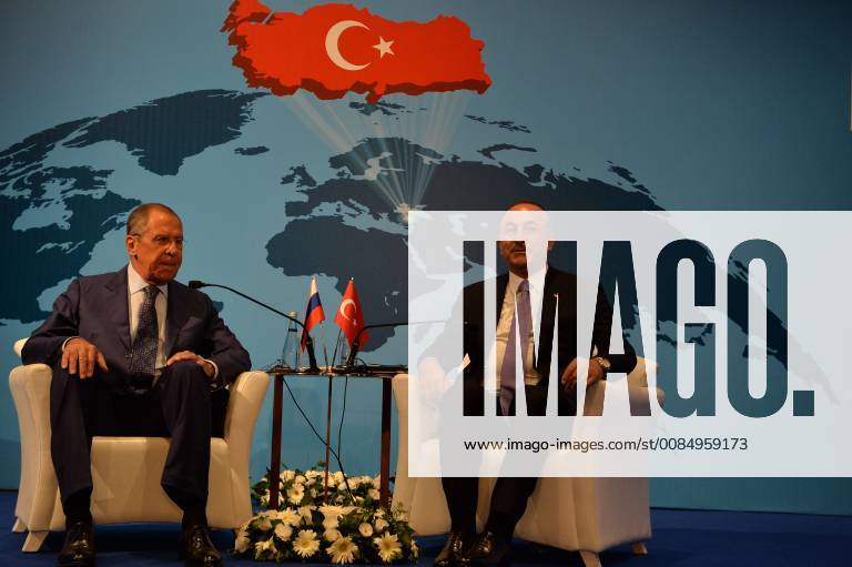 Russian Foreign Minister Sergei Lavrov meets with Turkey Foreign Minister Mevlut Cavusoglu in Ankara, Turkey, 14th August, 2018 16086480