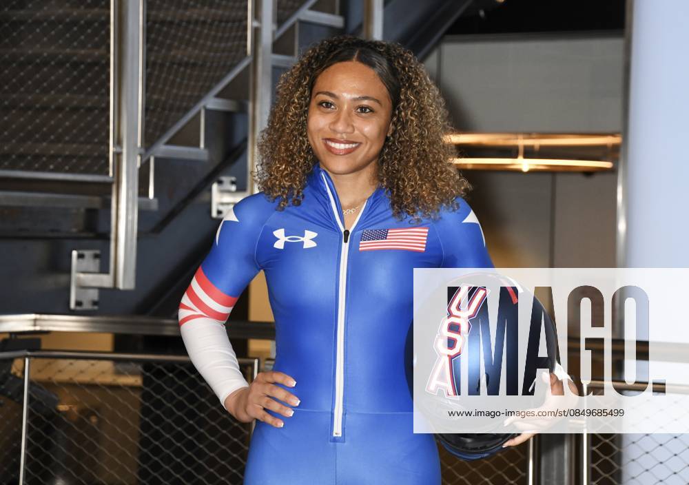 NEW YORK, NY- MARCH 5: Azaria Hill visits the Empire State Building Following her Olympic Debut at the 2026 Milan Cortina Winter Olympics on March 5, 2026 in New York City.