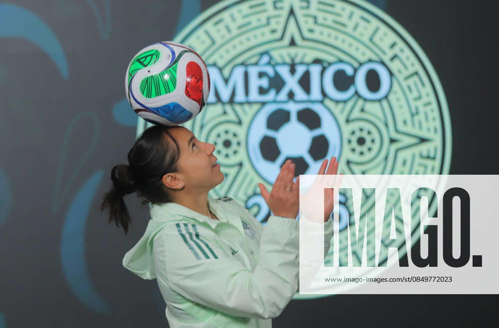 Mexicos President Claudia Sheinbaum Promote Soccer Juggling Contest Charlyn Corral Ang, professional soccer player Juggling the ball during a briefing on the contest Represent Mexico at the Opening of the 2026 FIFA World Cup, through the so-called President s ticket at National Palace. on March 5, 2026 in Mexico City, Mexico. Mexico City CDMX Mexico