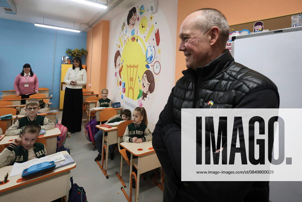 Ambassador Extraordinary and Plenipotentiary of the Kingdom of Denmark to Ukraine Thomas Lund-Soerensen visits an underground school during a meeting with representatives of the Association of Frontline Cities and Communities with a delegation of representatives of the Embassies of the countries of the Northern Baltic region, Kharkiv, Ukraine, March 5, 2026. (Photo by Viacheslav Madiievskyi Ukrinform) Representatives of embassies of Northern Baltic countries visit Kharkiv