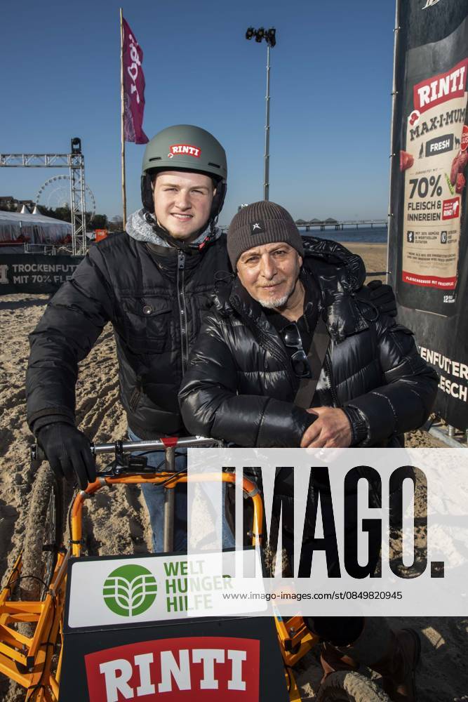 Abb Maris Atalay and Erdogan Atalay as guests on the beach at the 10th anniversary of Baltic Lights 2026 celebrity charity sled dog race in aid of Welthungerhilfe on the Baltic Sea between the Ahlbeck sea bridge and the Heringsdorf sea bridge, Friday 06 03 2026 in Heringsdorf MV Germany