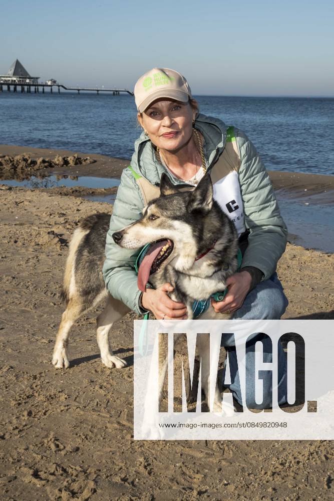 Abb Sanna Englund as a guest on the beach at the 10th anniversary of Baltic Lights 2026 celebrity charity sled dog race in aid of Welthungerhilfe on the Baltic Sea between the Ahlbeck sea bridge and the Heringsdorf sea bridge, Friday 06 03 2026 in Heringsdorf MV Germany