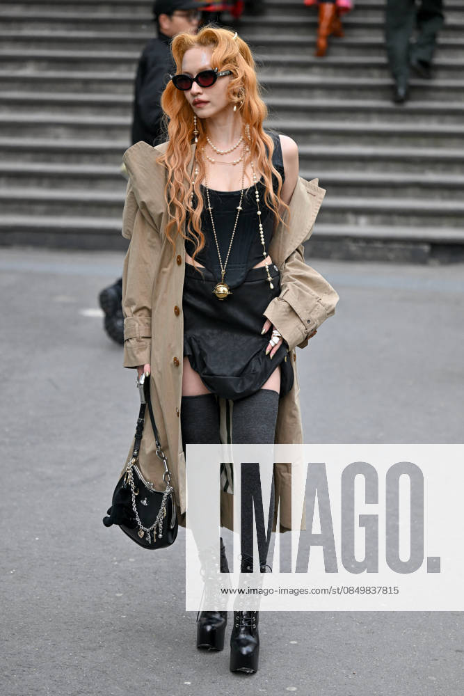 PFW Vivienne Westwood Outside Arrivals Guest arriving at the Vivienne Westwood show during Fashion Week in Paris, France on March 7, 2026. Photo by Julien Reynaud APS-Medias ABACAPRESS.COM Paris France