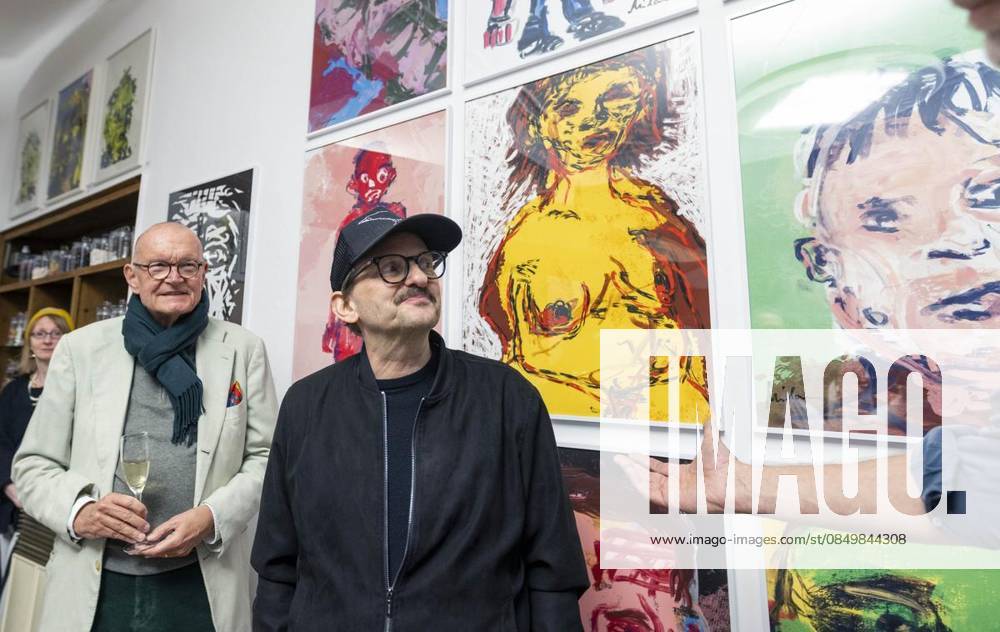 The actor and artist, Milan Peschel, The actor and artist, Milan Peschel, presents his own artistic works on Saturday, March 7, 2026 at a vernissage in the Kleine Affäre in Hattingen Blankenstein Germany NRW Hattingen Copyright WalterxFischer