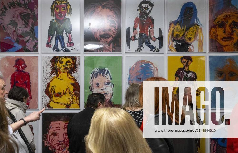 The actor and artist, Milan Peschel, The actor and artist, Milan Peschel, presents his own artistic works on Saturday, March 7, 2026 at a vernissage in the Kleine Affäre in Hattingen Blankenstein Germany NRW Hattingen Copyright WalterxFischer