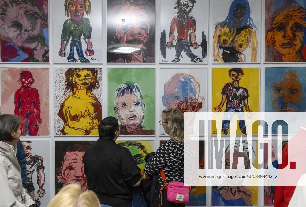 The actor and artist, Milan Peschel, The actor and artist, Milan Peschel, presents his own artistic works on Saturday, March 7, 2026 at a vernissage in the Kleine Affäre in Hattingen Blankenstein Germany NRW Hattingen Copyright WalterxFischer