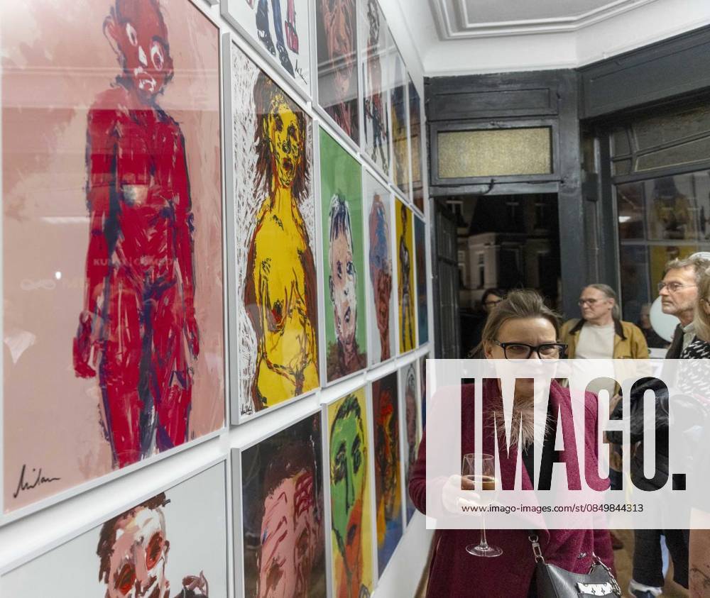 The actor and artist, Milan Peschel, The actor and artist, Milan Peschel, presents his own artistic works on Saturday, March 7, 2026 at a vernissage in the Kleine Affäre in Hattingen Blankenstein Germany NRW Hattingen Copyright WalterxFischer