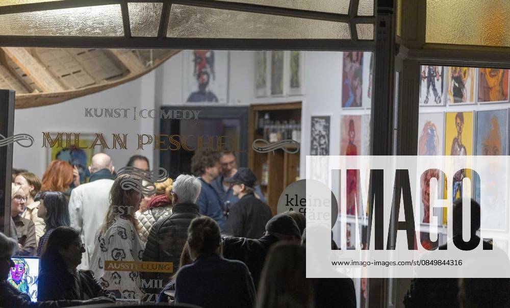 The actor and artist, Milan Peschel, The actor and artist, Milan Peschel, presents his own artistic works on Saturday, March 7, 2026 at a vernissage in the Kleine Affäre in Hattingen Blankenstein Germany NRW Hattingen Copyright WalterxFischer
