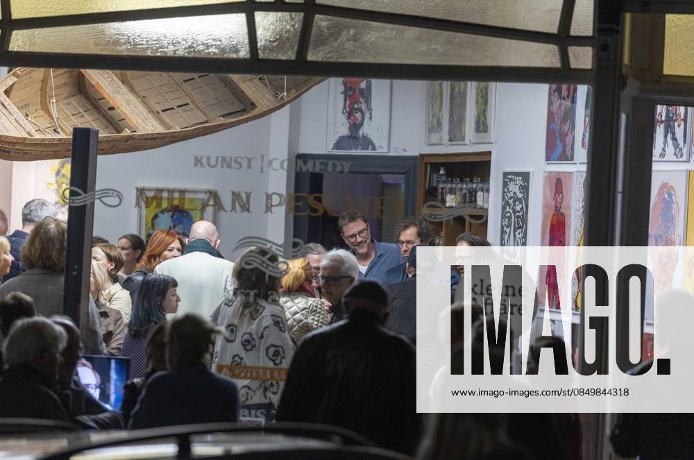 The actor and artist, Milan Peschel, The actor and artist, Milan Peschel, presents his own artistic works on Saturday, March 7, 2026 at a vernissage in the Kleine Affäre in Hattingen Blankenstein Germany NRW Hattingen Copyright WalterxFischer