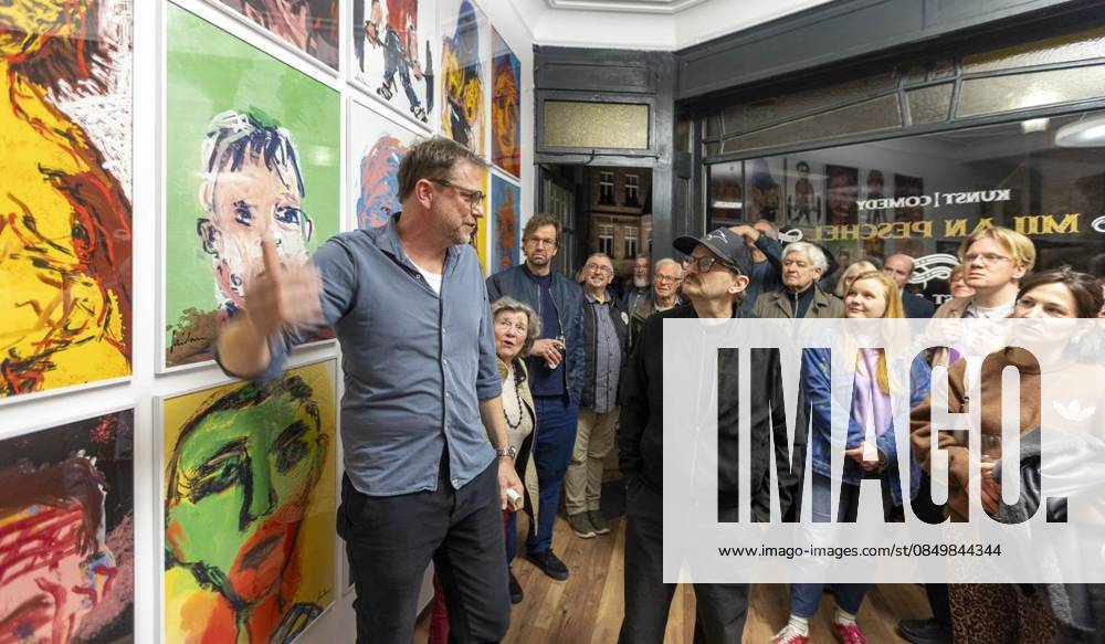 The actor and artist, Milan Peschel, The actor and artist, Milan Peschel, presents his own artistic works on Saturday, March 7, 2026 at a vernissage opened by Uli Wilkes at the Kleine Affäre in Hattingen Blankenstein Germany NRW Hattingen Copyright WalterxFischer