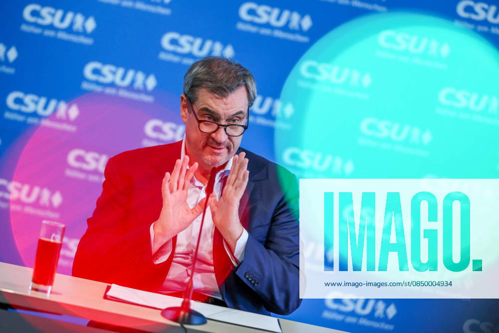 Press conference after meeting of the CSU Executive Committee on 09 03 2026 at the CSU regional office in Munich Markus Söder Minister-President of Bavaria talks about the results of the Bavarian local elections