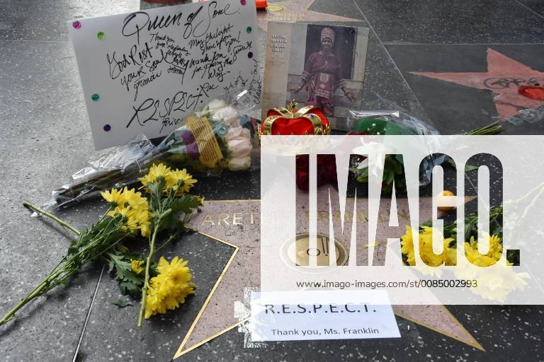 A view of Aretha Franklin s star at he Walk of Fame, in Hollywood, California, United States, 16 August 2018. The queen of soul died today at the age of 76 at her Detroit house. Aretha Franklin dies at 76 !ACHTUNG: NUR REDAKTIONELLE NUTZUNG!