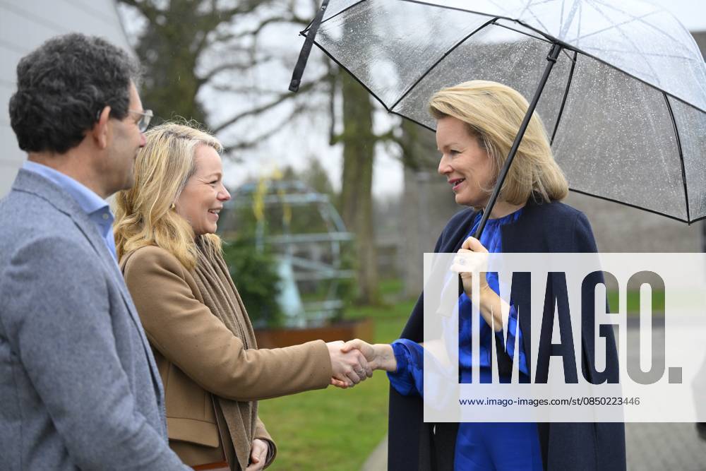 Queen Mathilde Visits Youth Care De Kering BRUSSELS, BELGIUM - MARCH 11: Queen Mathilde of Belgium pictured with Sanne Van Looy (N-VA) visiting the youth care department De Kering of non-profit Ter Loke on March 11, 2026 in Brussels, Belgium, 11 03 2026 Brussels Belgium