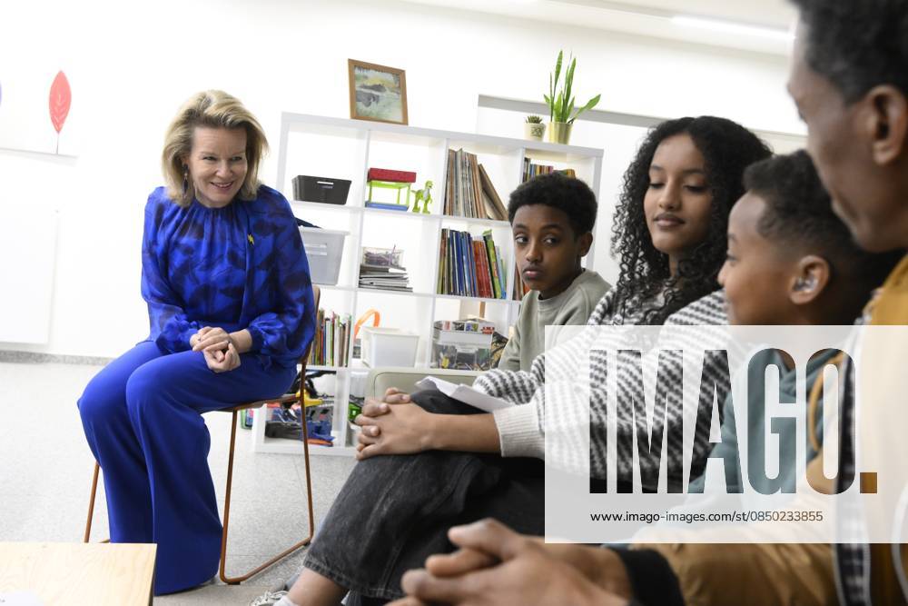 Queen Mathilde Visits Youth Care De Kering BRUSSELS, BELGIUM - MARCH 11: Queen Mathilde of Belgium pictured visiting the youth care department De Kering of non-profit Ter Loke on March 11, 2026 in Brussels, Belgium, 11 03 2026 Brussels Belgium