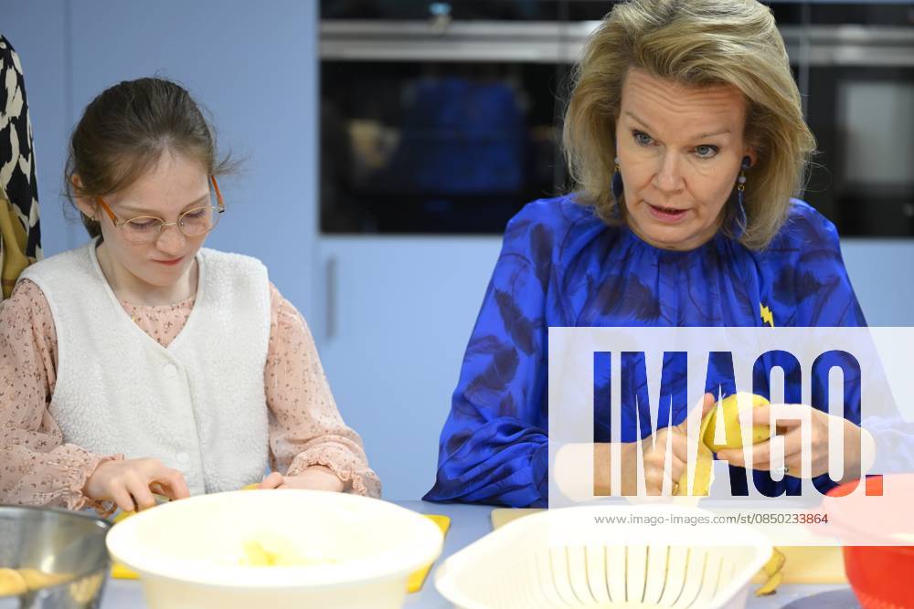 Queen Mathilde Visits Youth Care De Kering BRUSSELS, BELGIUM - MARCH 11: Queen Mathilde of Belgium pictured visiting the youth care department De Kering of non-profit Ter Loke on March 11, 2026 in Brussels, Belgium, 11 03 2026 Brussels Belgium