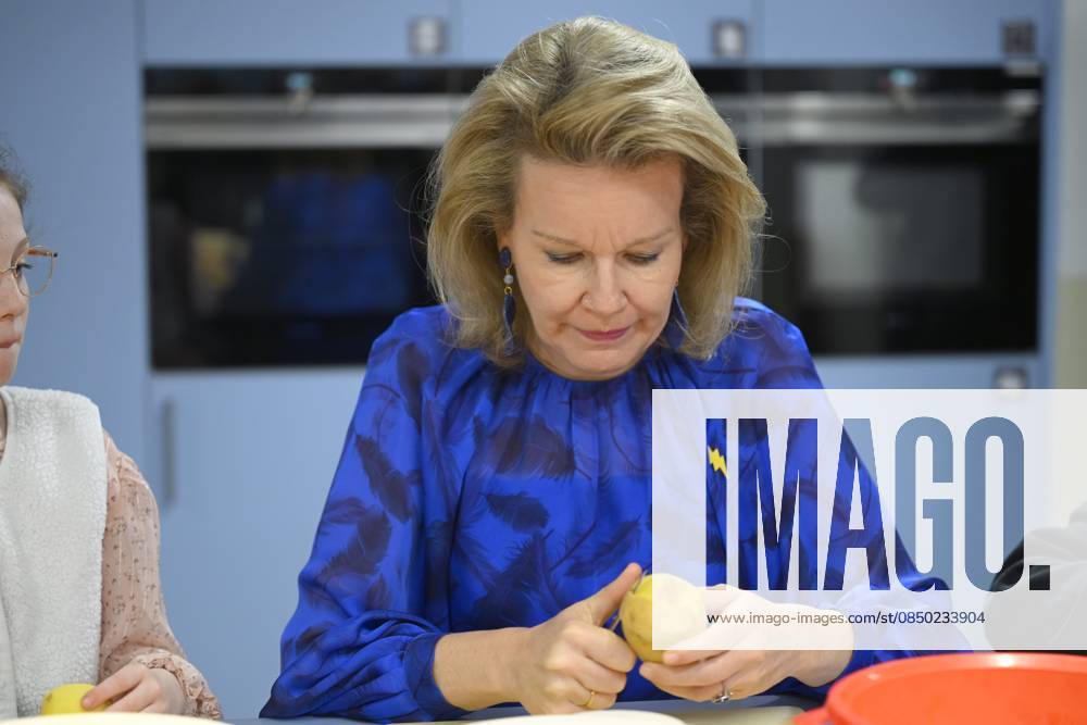 Queen Mathilde Visits Youth Care De Kering BRUSSELS, BELGIUM - MARCH 11: Queen Mathilde of Belgium pictured visiting the youth care department De Kering of non-profit Ter Loke on March 11, 2026 in Brussels, Belgium, 11 03 2026 Brussels Belgium
