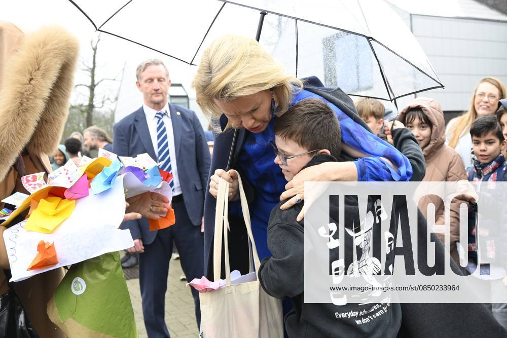 Queen Mathilde Visits Youth Care De Kering BRUSSELS, BELGIUM - MARCH 11: Queen Mathilde of Belgium pictured visiting the youth care department De Kering of non-profit Ter Loke on March 11, 2026 in Brussels, Belgium, 11 03 2026 Brussels Belgium